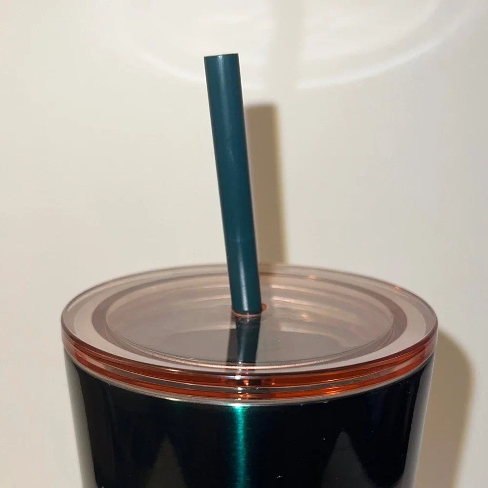 Starbucks Metallic Copper Dark Green & Blue Gradient Ombré Tumbler Venti 24 OZ